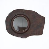 Sculptural Designed Leather Mirror