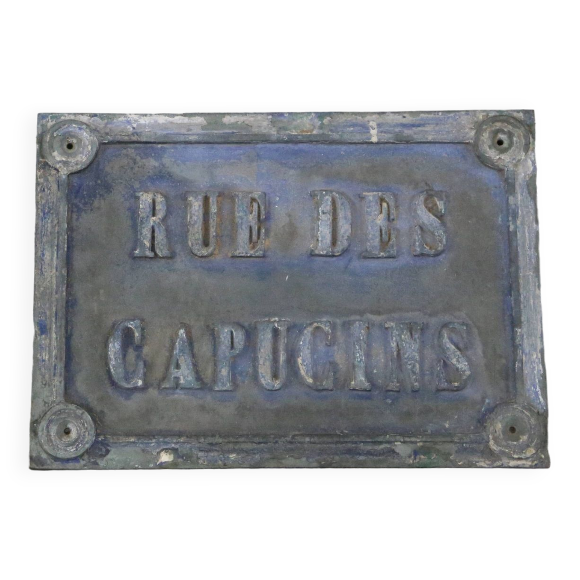 Antique street sign, cast iron, 19th century