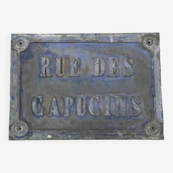 Antique street sign, cast iron, 19th century