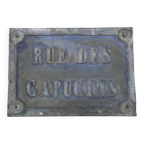 Antique street sign, cast iron, 19th century