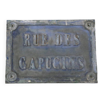 Plaque de rue antique, fonte, XIXème