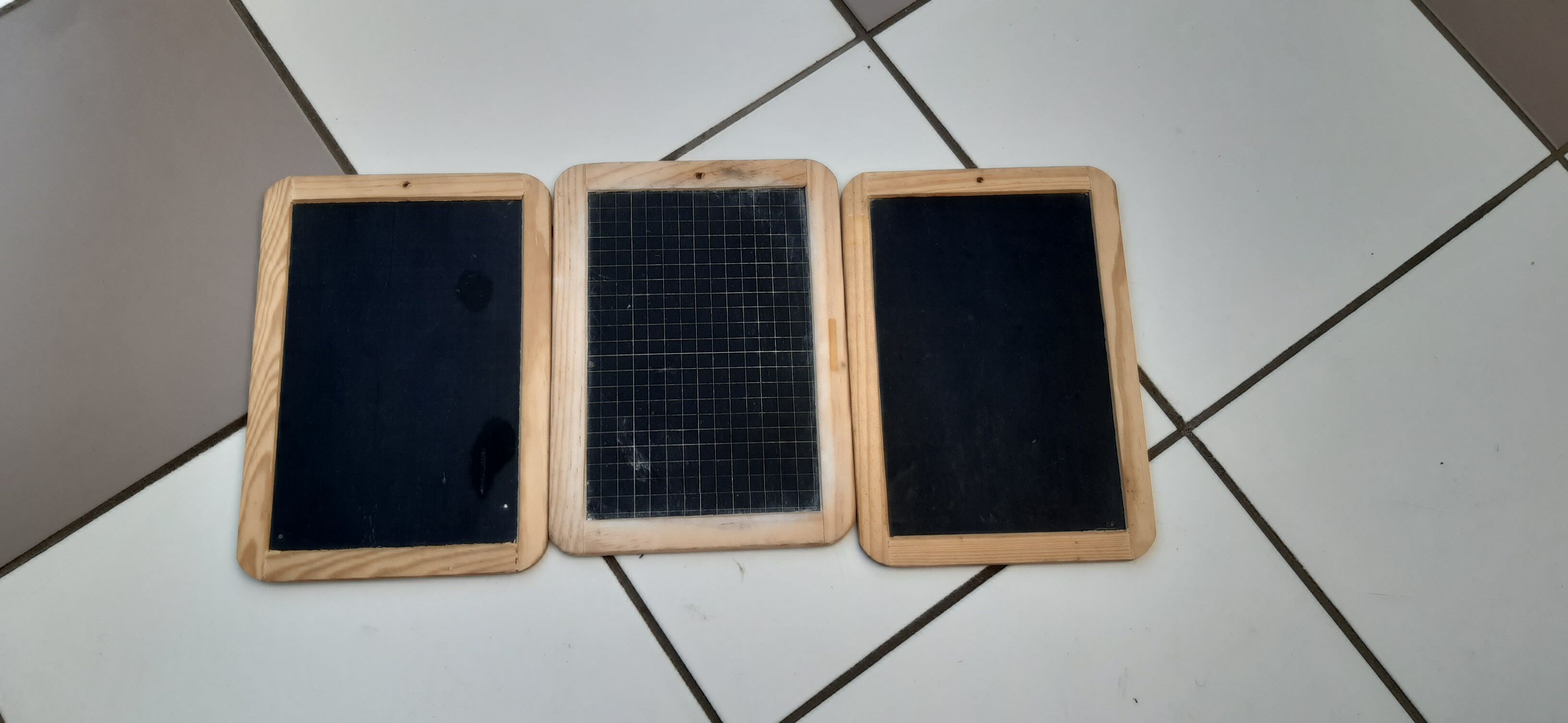 Set of 3 old school slates