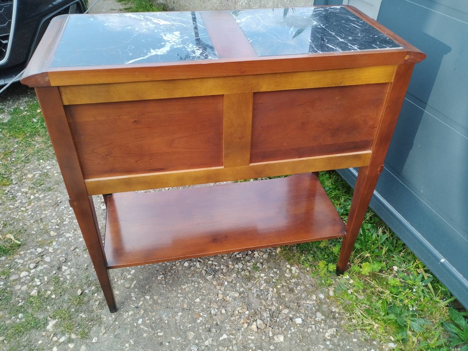 Bedside console old marble top Louis XVI style