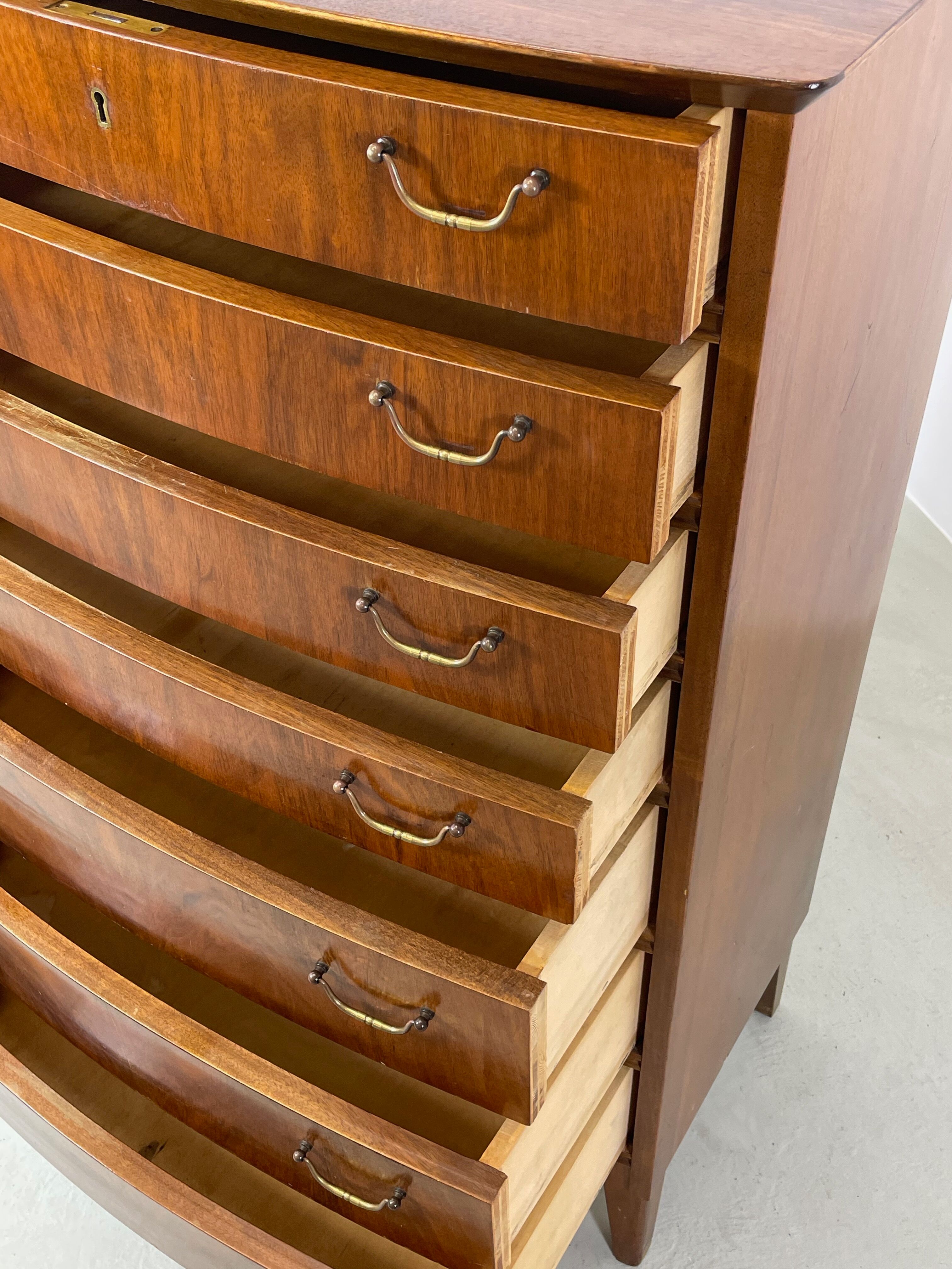 Danish tallboy chest of drawers Kvalitet mobelfabrik brdr. 1940s
