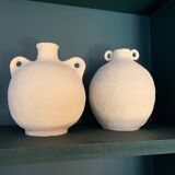 Vase en grès blanc chamotté