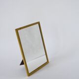 petit miroir en laiton doré bord texturé 1950