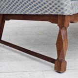 1970s, Danish 3 seater sofa, original good condition, velour, oak wood.