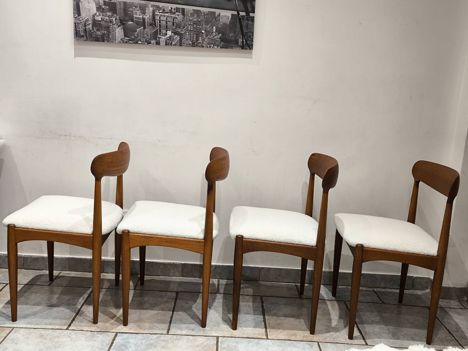 4 vintage Scandinavian teak chairs by Johannes Andersen 1960