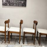 4 vintage Scandinavian teak chairs by Johannes Andersen 1960