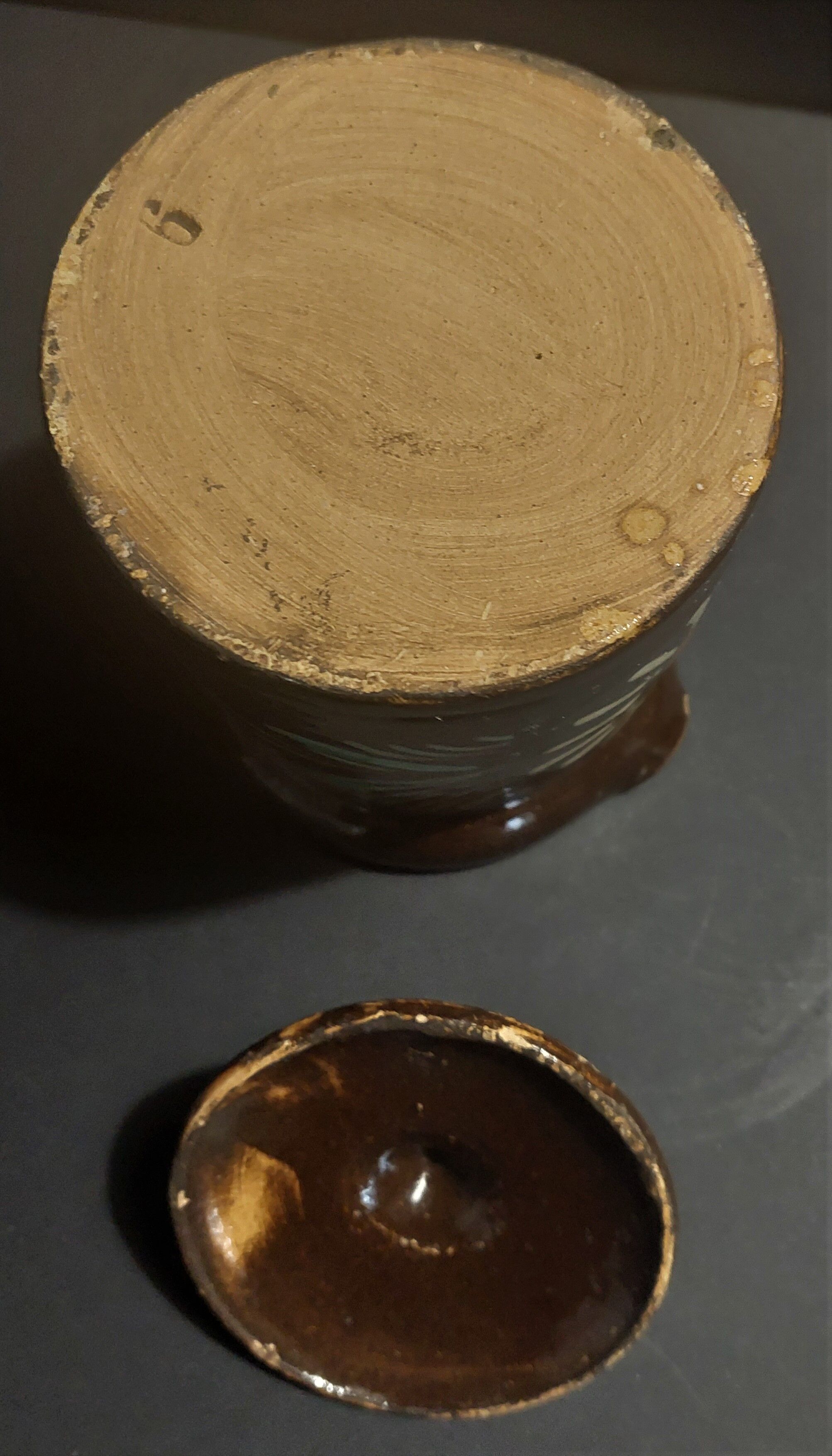 Pitcher covered glazed terracotta alsace Soufflenheim XXth