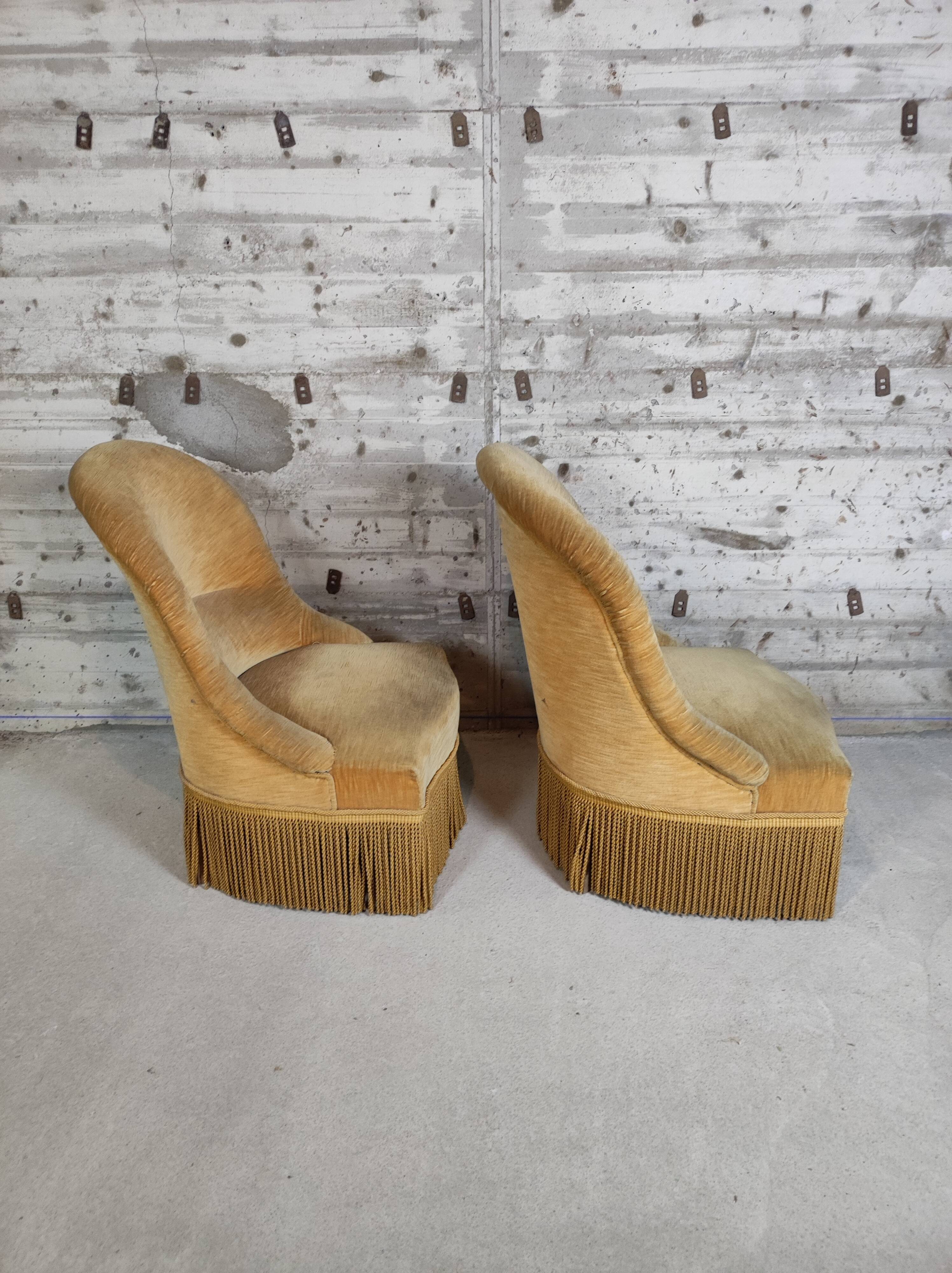 Paire de fauteuils crapaud