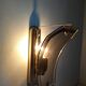 Pair of brass and curved glass wall lamps from the 80s