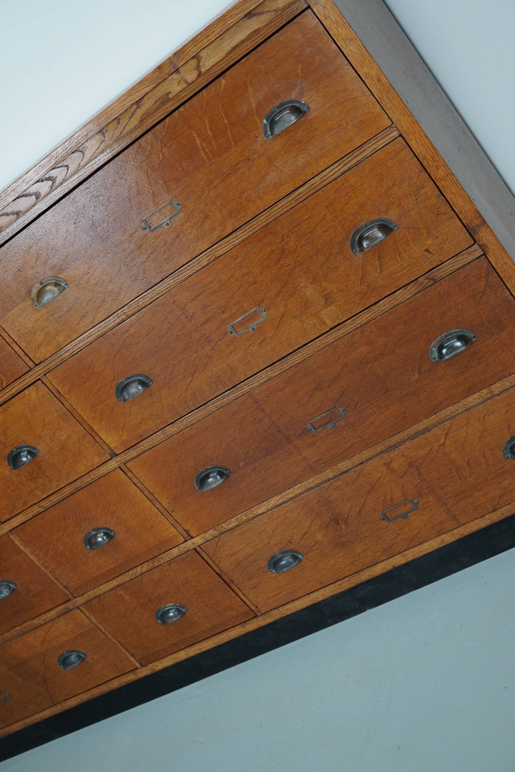 Large dutch oak apothecary cabinet, 1930s