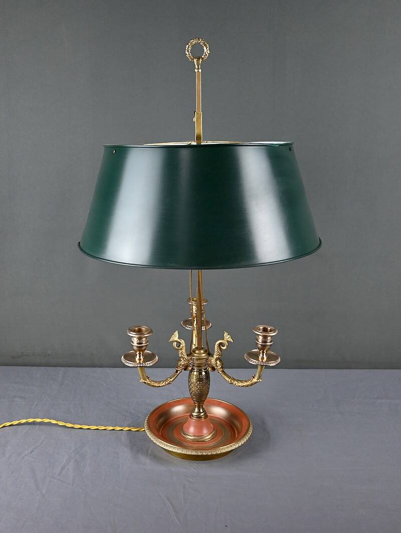 Bronze Bouillotte Lamp, Restoration Style – Early 20th Century
