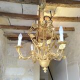 Lustre en fer doré 1960