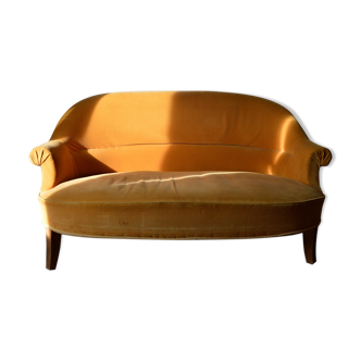 Canapé velours banquette vintage