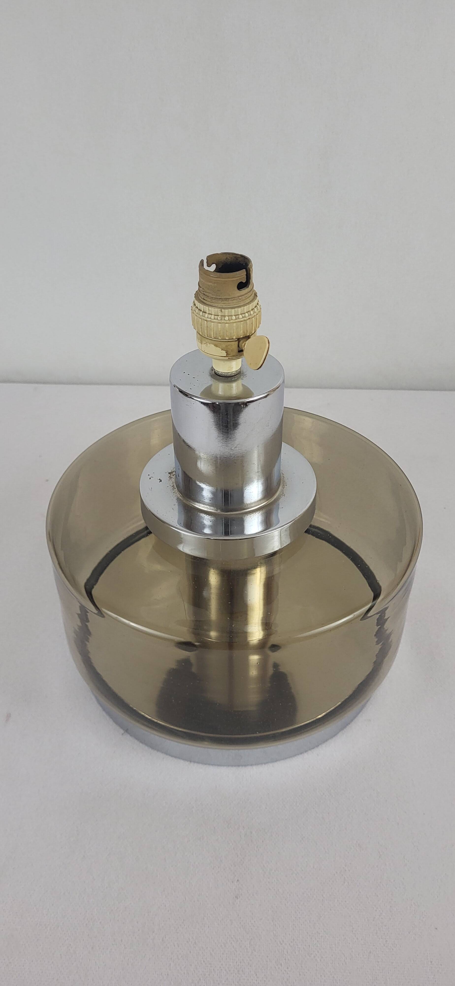 Smoked glass lamp from the 70s