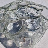 Vintage German Leaf Pattern Glass Sconce or Recessed Light
