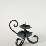 Grand bougeoir en fer forgé, brutaliste, 1940 - 16 x 18 cm