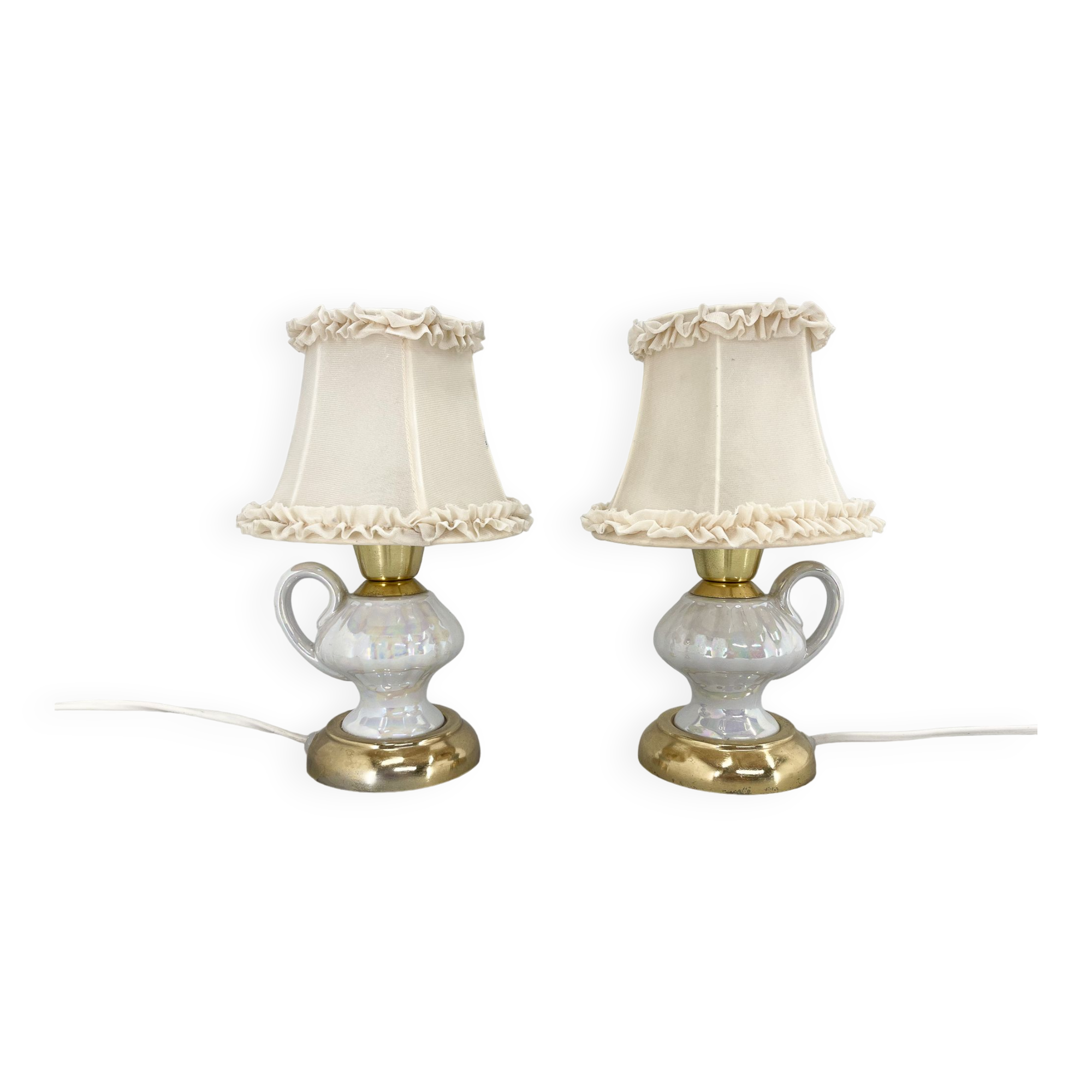 Pair of 1970s Ceramic Table or Bedside Lamps