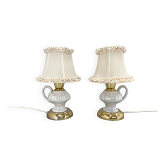 Pair of 1970s Ceramic Table or Bedside Lamps