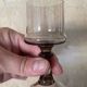 3 stemmed digestif glasses, smoked brown glass