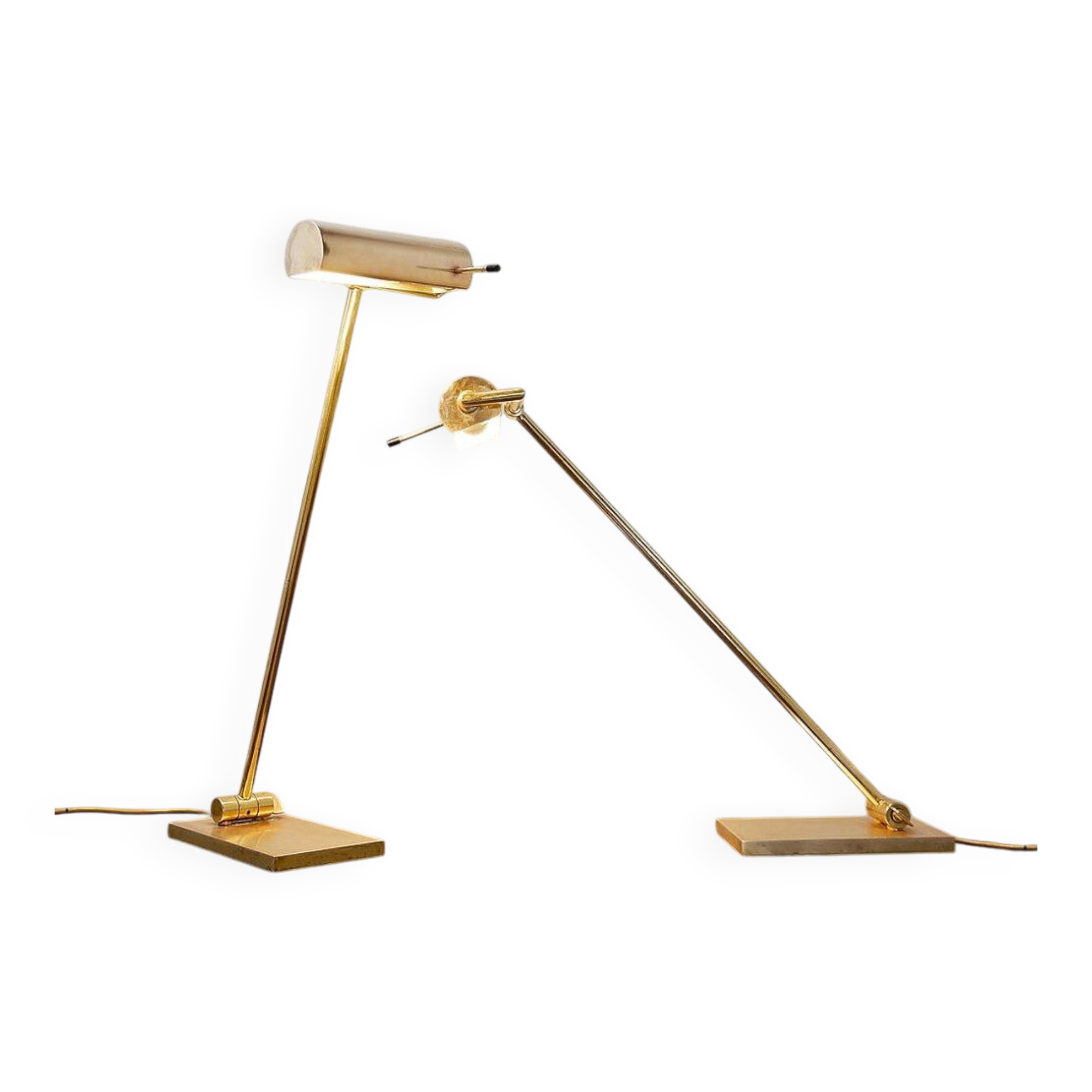 Pair of vintage articulated brass desk lamps - Stéphane Davidts, Belgium
