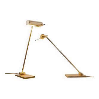 Pair of vintage articulated brass desk lamps - Stéphane Davidts, Belgium