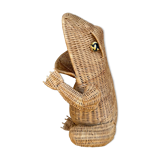 Porte revues grenouille en rotin