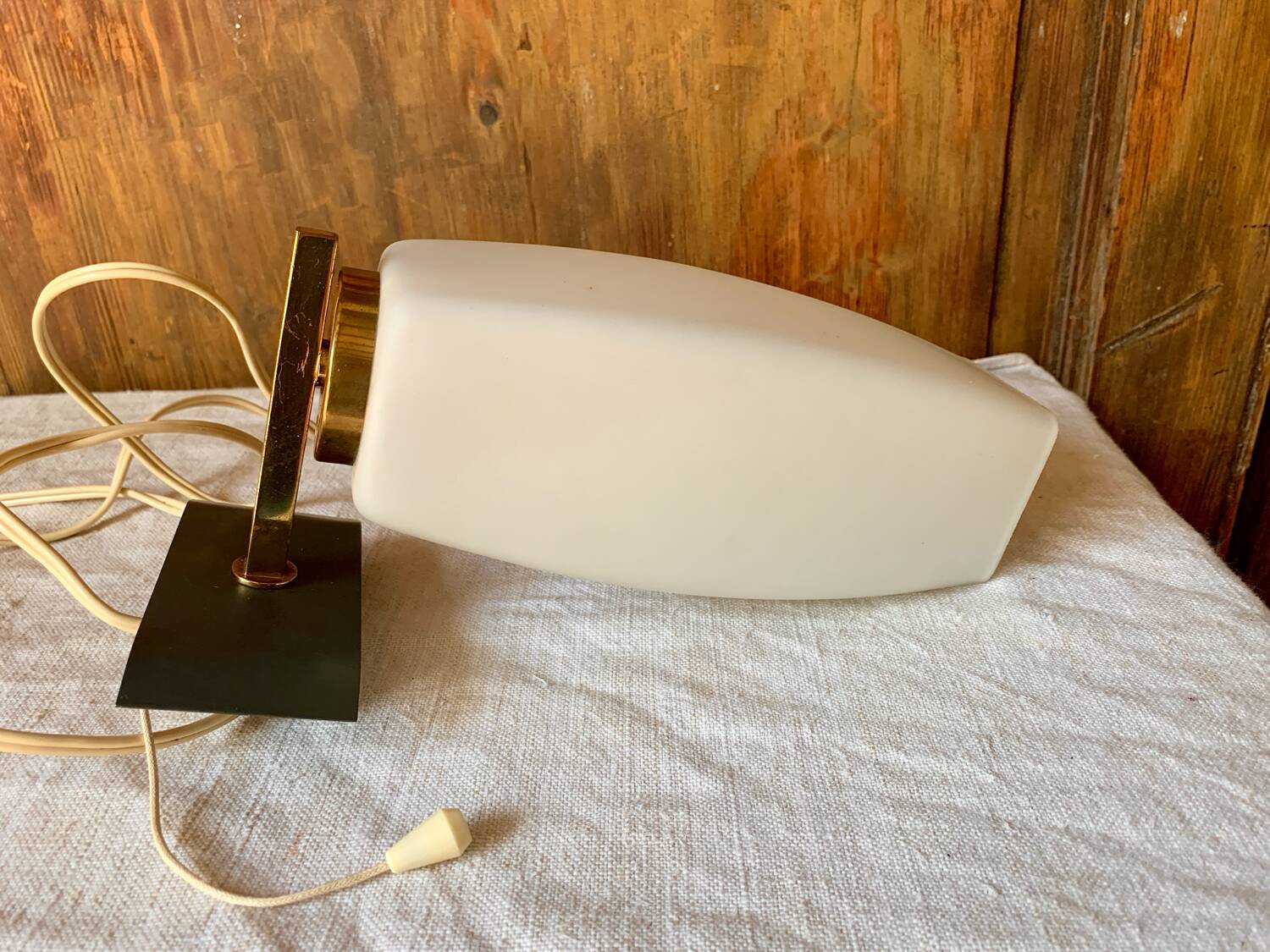 Glass and brass wall light 1960