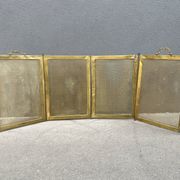 Antique brass fireplace screen from the 19th century by Bouhon Frères.