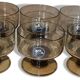 Set of 6 glasses Pegasus smoked black feet - 70s