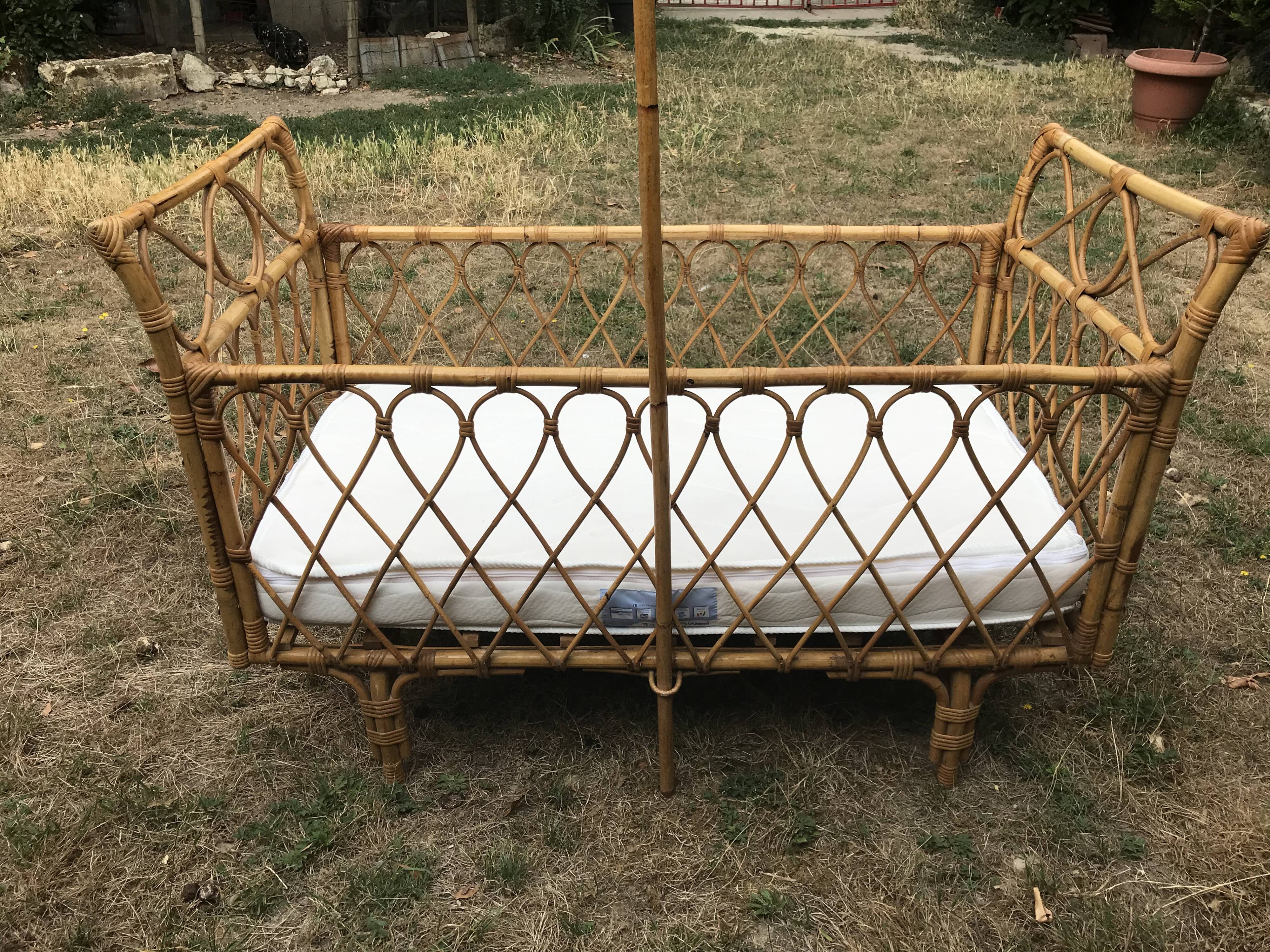 Children's rattan bed, 1960