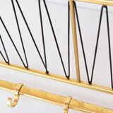 Gold-plated aluminum wall coat rack circa 1950/60 (63.5 cm)