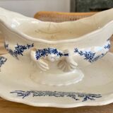 Blue iron earth gravy boat