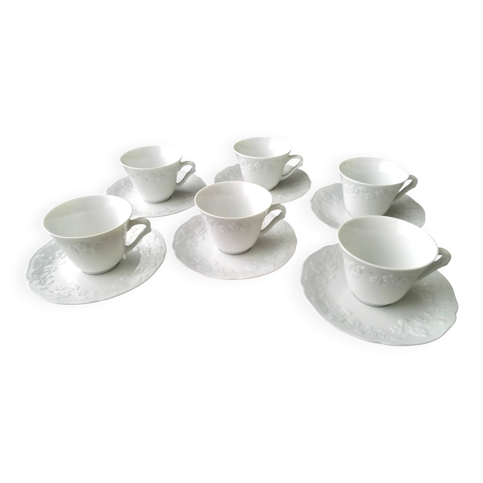 6 Limoges porcelain coffee cups