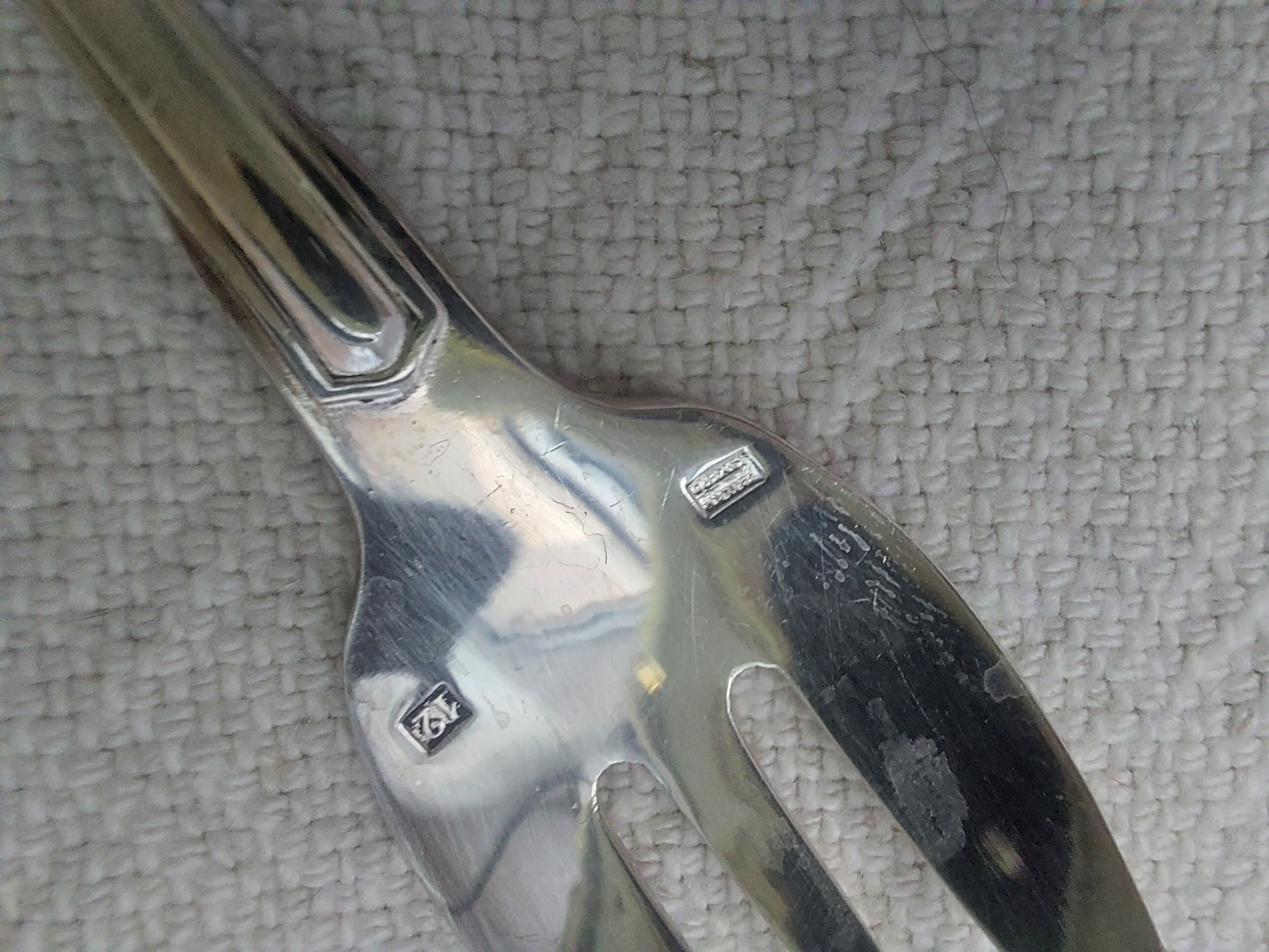 12 dessert forks in silver metal cailard bayard