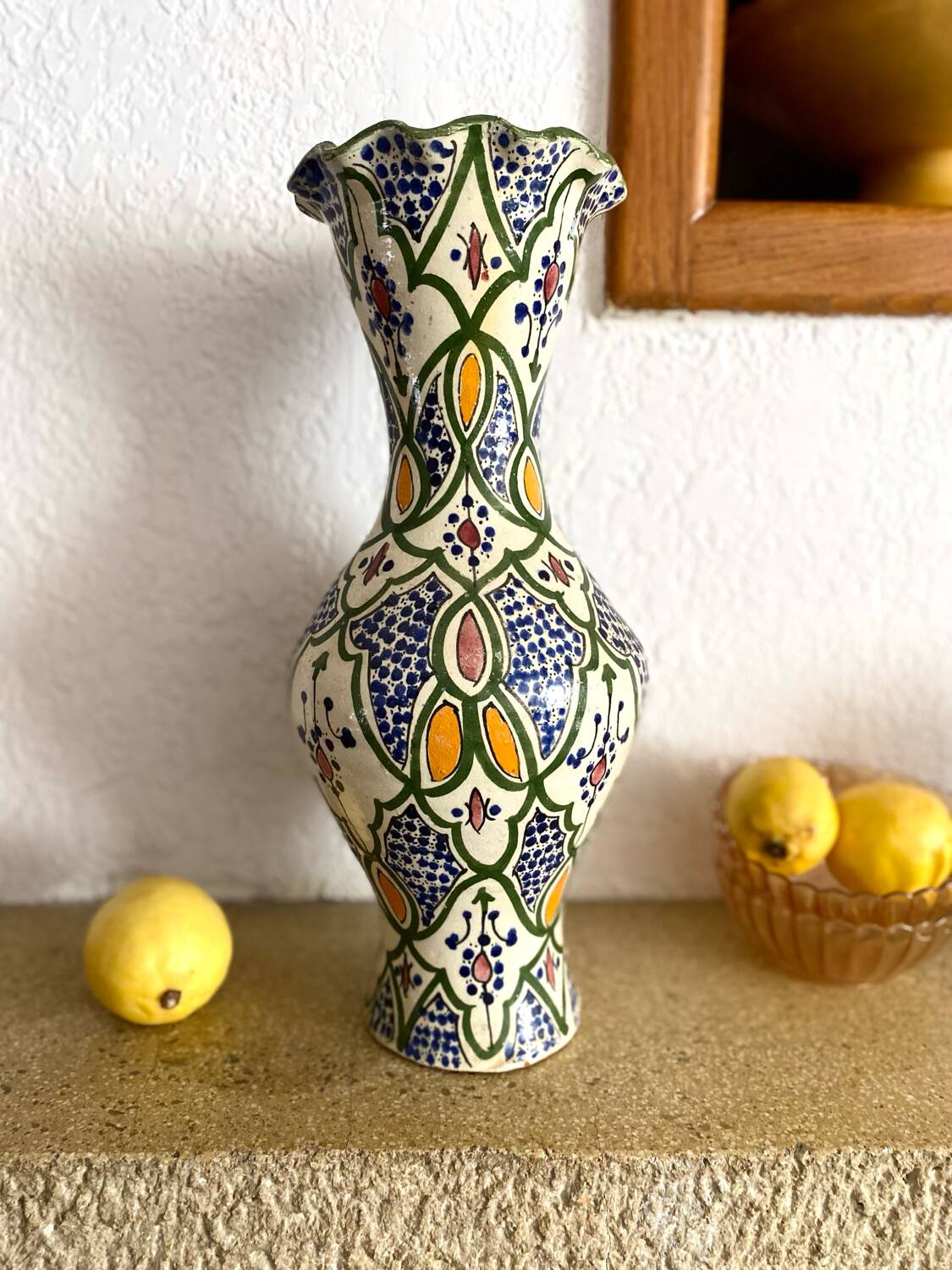 Antique hand-painted ceramic vase