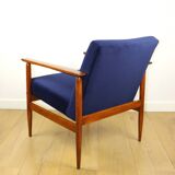 Vintage navy blue easy chair, 1970s