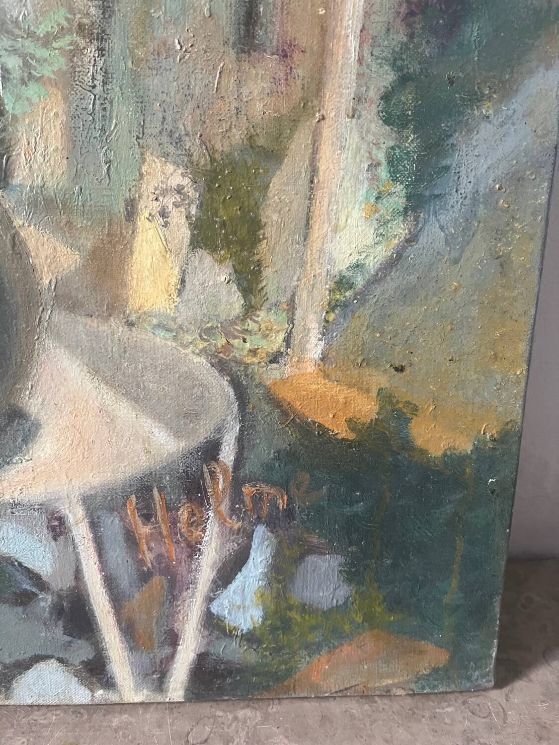 “Veranda du Midi” oil on canvas signed Helme