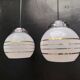 Pair of opaline pendant lights