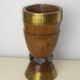 Mortier en bois sculpté orné de cerclages de laiton gravé de motifs stylisés-Bénin déb.20è