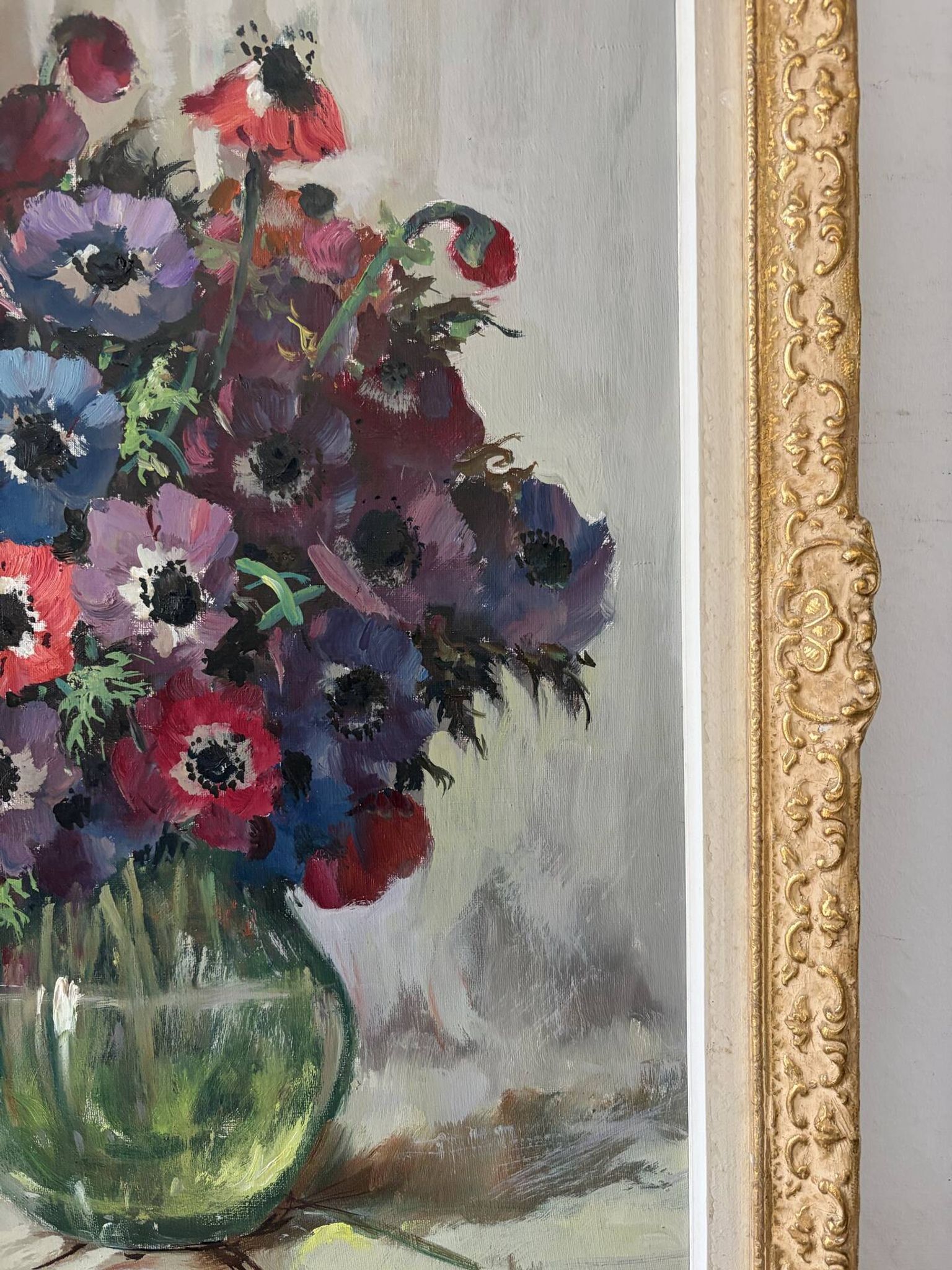Oil on canvas "Anemones" signed Henry Joseph Pauwels.