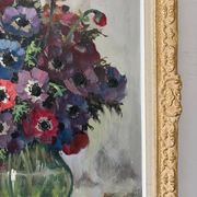 Oil on canvas "Anemones" signed Henry Joseph Pauwels.
