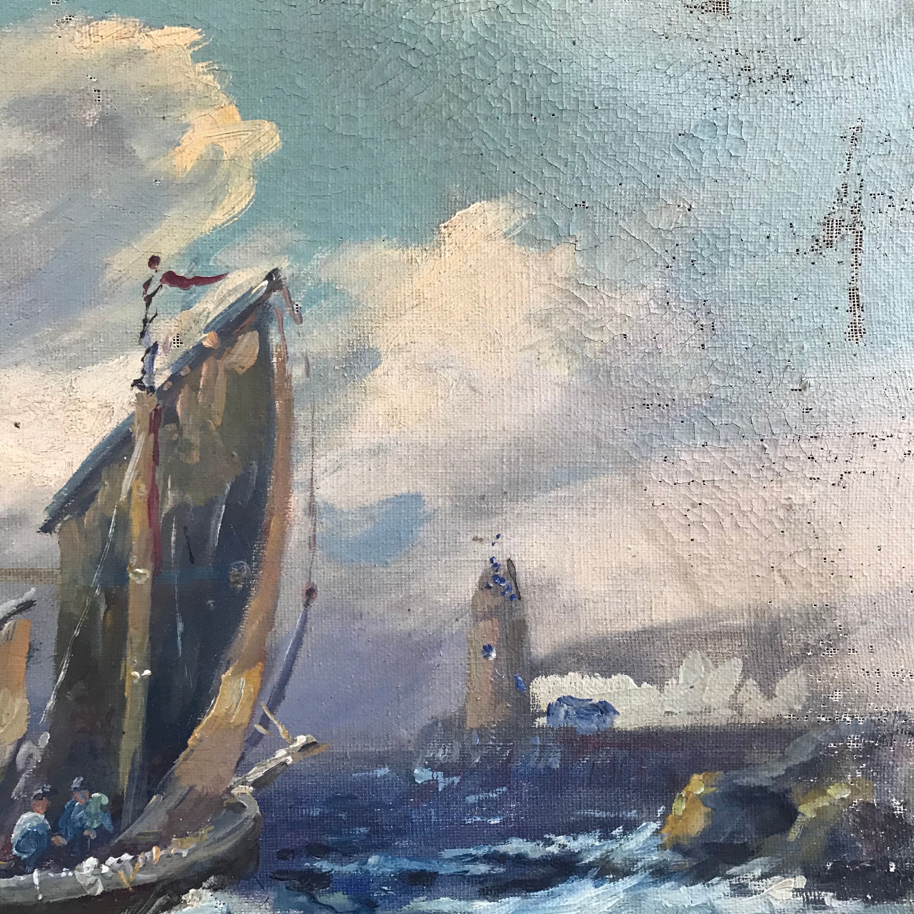 Table old fishing boats