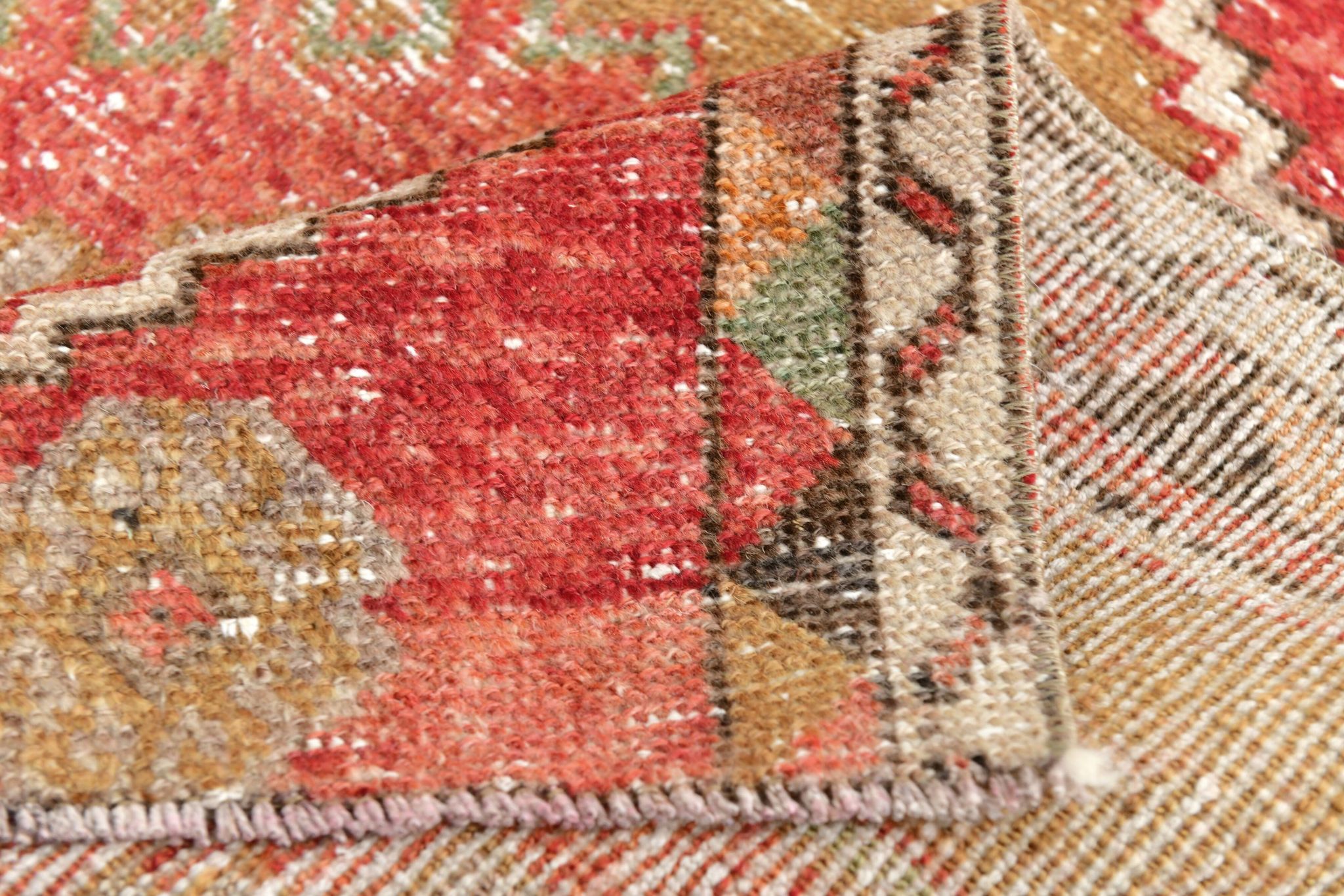 3x12 Red Tribal Turkish Runner Rug 83x370Cm SK 24645