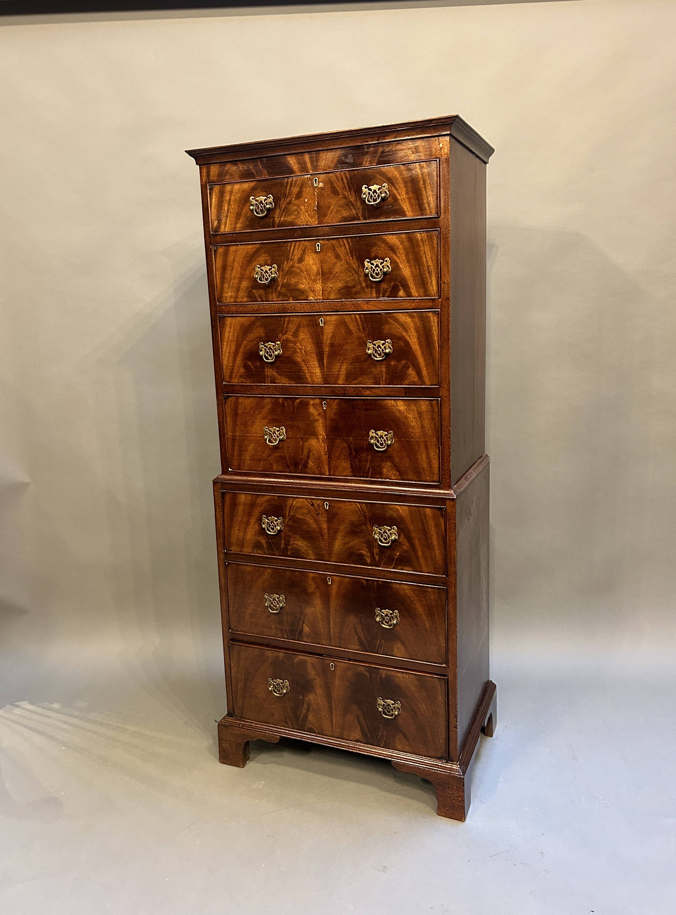 Georgian Revival tallboy chest on chest