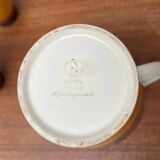 Mid-century hand-painted German décor, ceramic jug 507 with cups from Stützel & Sachs Aalen Keramik, 1960s, set of 5.