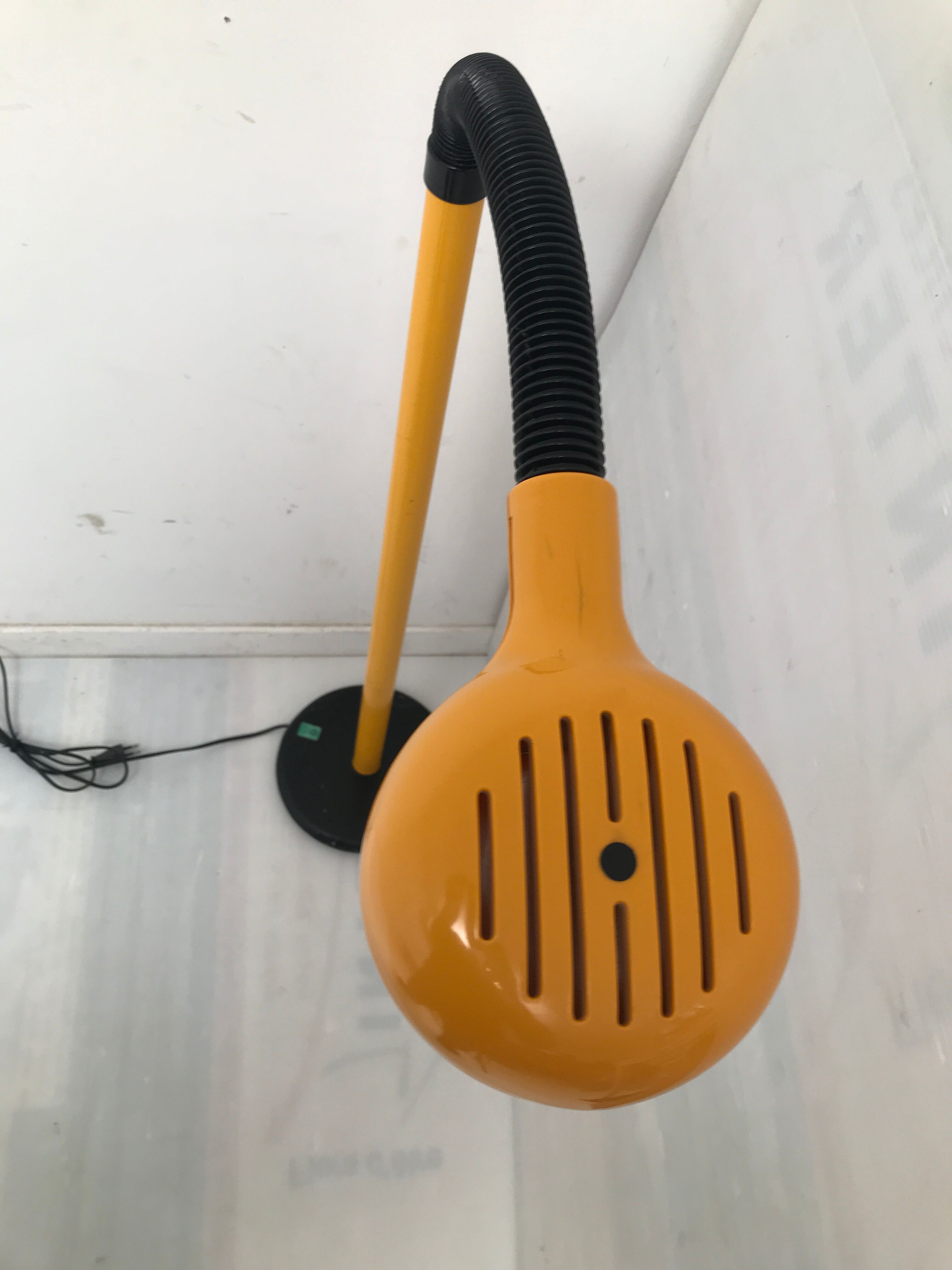 Yellow gooseneck floor lamp 50s-60s