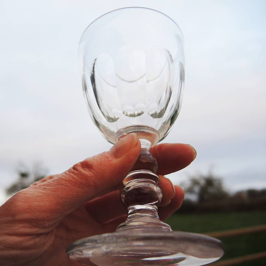 4 crystal goblet glasses from Baccarat (?) h 12 cm